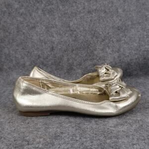 The Childrens Place Shoes Kids Girls 1 Ballet Flats Slip On Bow Knot Metallic